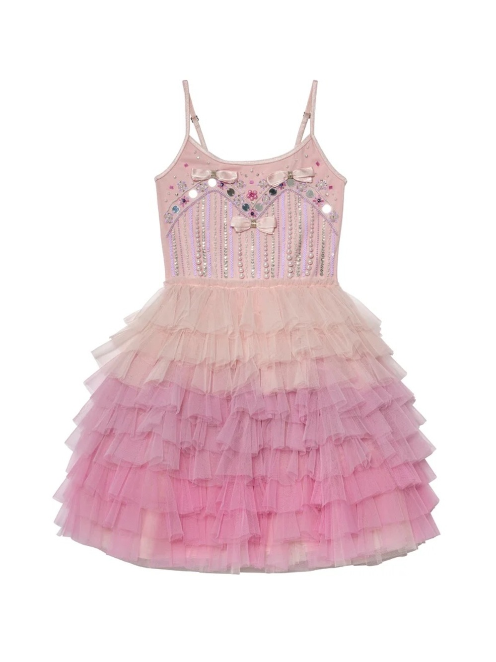 Tutu Du Monde Pink Ombre Ruffle Tulle Dress